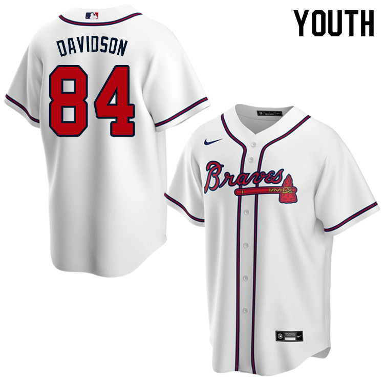 Nike Youth #84 Tucker Davidson Atlanta Braves Baseball Jerseys Sale-White